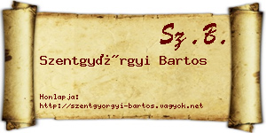 Szentgyörgyi Bartos névjegykártya